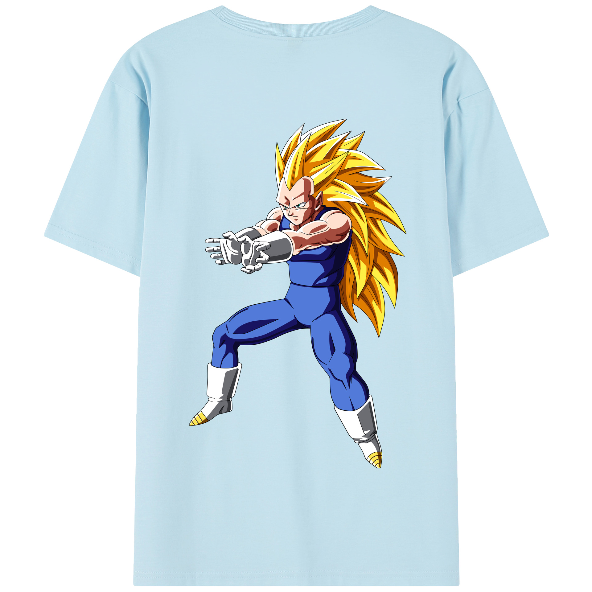 （画像用） ドラゴンボール ベジータ四世（Bejīta Yonsei）DRAGON BALL Vegeta IV 綿100％半袖Tシャツ（背面プリント）